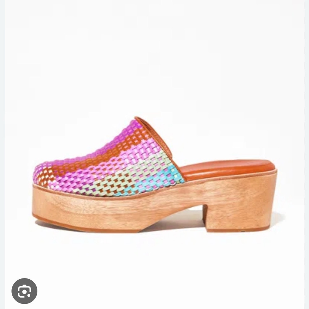 Charlotte Stone Martino Carnival Woven Platform Mules EUC size 12